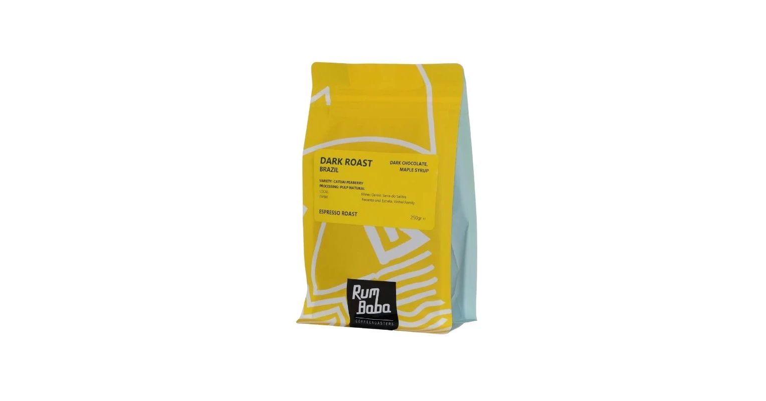 Rumbaba Label Rum Baba Coffee Roasters Dark Roast Brazil, 250g | Kávétársaság kávé ...