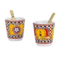 Bialetti Dolce&Gabbana Moka Express 2 adagos kávéfőző + 2db Dolce&Gabbana csésze,  aranyozott keverő szett díszdobozban