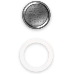 Bialetti Szilikon Tömítés 1db + Szűrő 1db, 3-4 adag (Új Moka Induction / Brikka 2 adag)