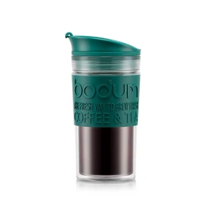 Bodum TRAVEL MUG Úti bögre, műanyag falú, 0.35 l, sötétzöld színű