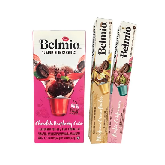 Belmio Arabic Cardamom/Raspberry Chocolate Cake/Creme Brulee 'B' csomag Nespresso kompatibilis kávékapszula, 3x10db