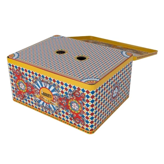 Bialetti Dolce&Gabbana Moka Express 2 adagos kávéfőző + 2db Dolce&Gabbana csésze,  aranyozott keverő szett díszdobozban