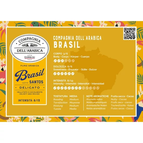 Compagnia Dell’Arabica Caffé Brasil Santos őrölt kávé, 250g
