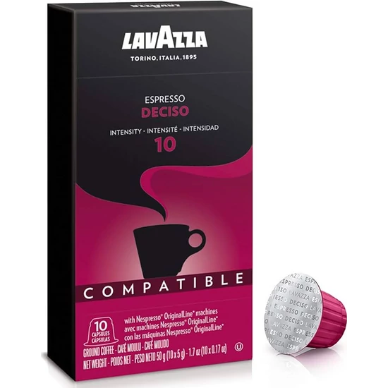 Lavazza Deciso Nespresso kompatibilis kávékapszula, 10 db