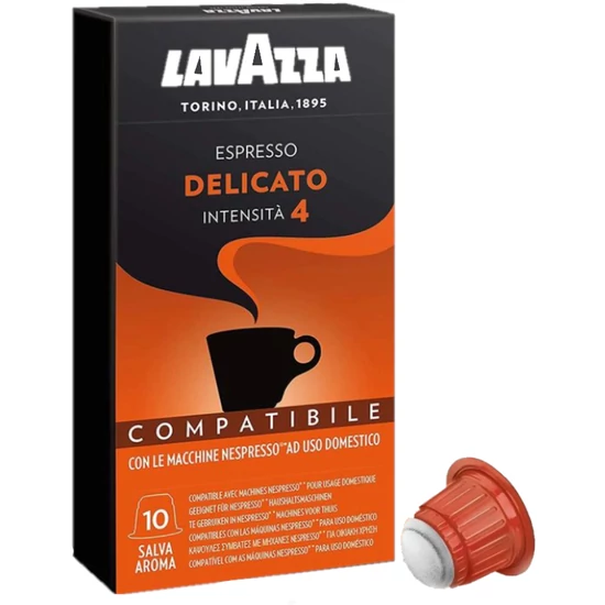 Lavazza Delicato Nespresso kompatibilis kávékapszula, 10 db