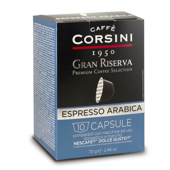 Caffé Corsini Gran Riserva Arabica, Dolce Gusto kompatibilis kávékapszula 10x7g