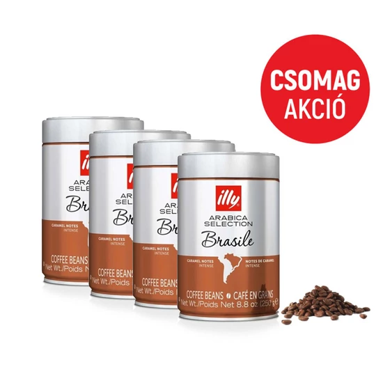Illy Espresso Brasile szemes kávé csomag, 4x250g