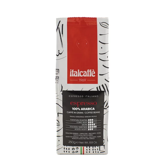 Italcaffe ESPRESSO 100% Arabica szemes kávé, 250g