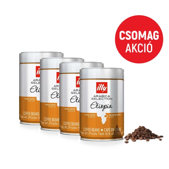 Illy Espresso Ethiopia szemes kávé csomag, 4x250g