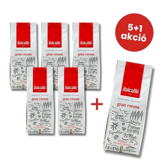 Italcaffe GRAN CREMA 5+1 szemes kávé csomagajánlat, 6000g