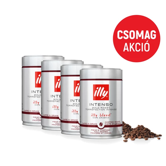Illy Espresso Intenso szemes kávé csomag, 4x250g